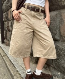 【Chikashitsu +】wide carpenter bermuda pants / 【チカシツプラス】ワイドカーペンターハーフパンツ