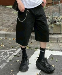 【Chikashitsu +】wide carpenter bermuda pants / 【チカシツプラス】ワイドカーペンターハーフパンツ