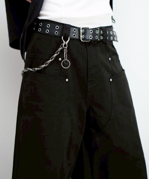 Chikashitsu +(チカシツプラス)の「【Chikashitsu +】wide carpenter bermuda pants / 【チカシツプラス】ワイドカーペンターハーフパンツ(デニムパンツ・メンズ・ベージュ/ブラック・L/M)」の15枚目の写真