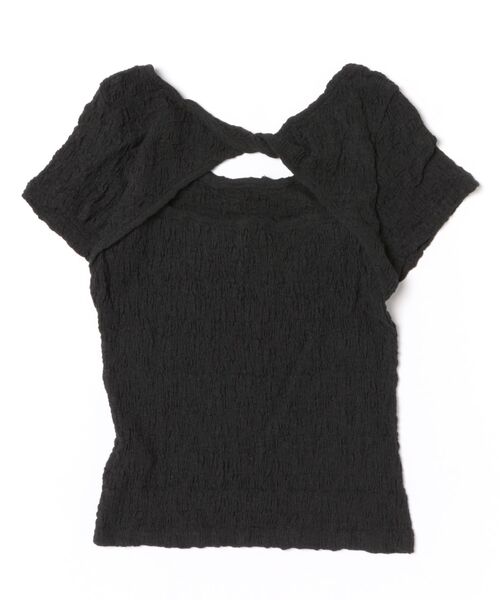 Anely(アネリー)の「Anely ツイスト オープンカット シャーリング 半袖 トップス(Tシャツ/カットソー・レディース・アイボリー/ピンク/ブラック・FREE)」の22枚目の写真