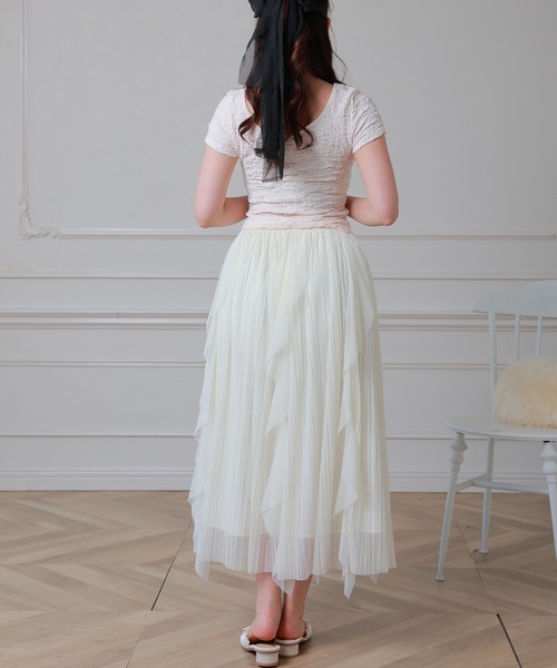 Anely(アネリー)の「Anely ツイスト オープンカット シャーリング 半袖 トップス(Tシャツ/カットソー・レディース・アイボリー/ピンク/ブラック・FREE)」の18枚目の写真