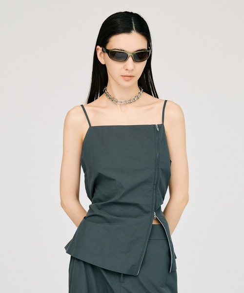 PRANK PROJECT(プランクプロジェクト)の「ジップエプロンキャミ / Zip-Up Apron Camisole(キャミソール・レディース・グレー/ブラック・FREE)」の8枚目の写真