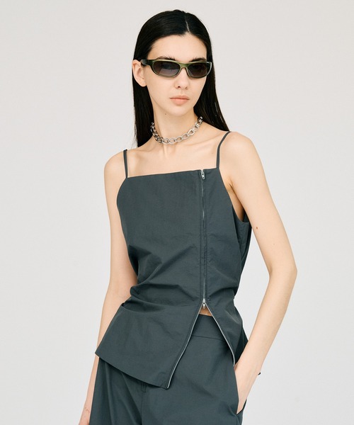 PRANK PROJECT(プランクプロジェクト)の「ジップエプロンキャミ / Zip-Up Apron Camisole(キャミソール・レディース・グレー/ブラック・FREE)」の9枚目の写真