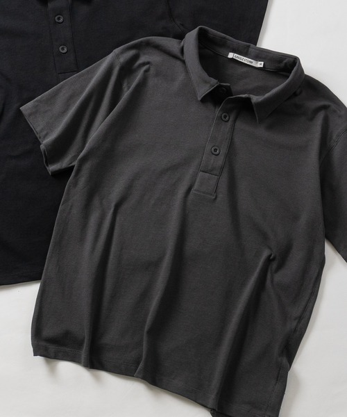 JOHN'S CLOSET（ジョンズクローゼット）の「【31】ドライコットン天竺 ベーシックポロシャツ 吸水速乾/セットアップ展開有（ポロシャツ・メンズ・ブラック/チャコールグレー/ホワイト・MEDIUM/LARGE）」の3枚目の写真