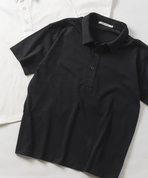 JOHN'S CLOSET（ジョンズクローゼット）の「【31】ドライコットン天竺 ベーシックポロシャツ 吸水速乾/セットアップ展開有（ポロシャツ・メンズ・ブラック/チャコールグレー/ホワイト・MEDIUM/LARGE）」の2枚目の写真