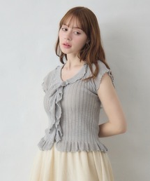 フリルデザインボタンカーディガン 冬服