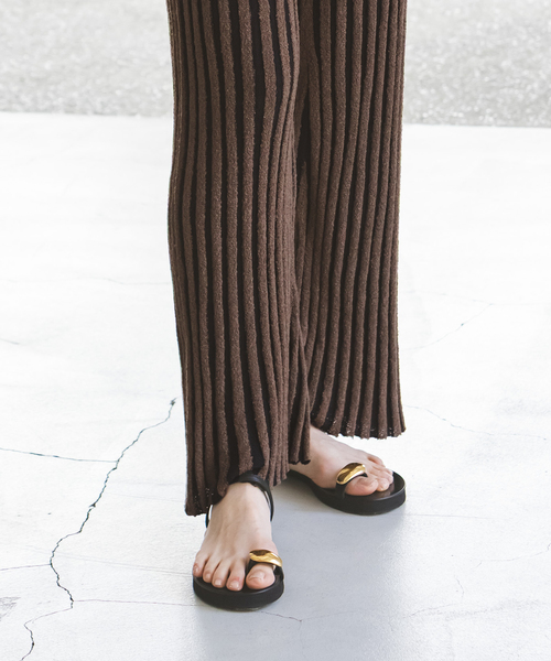 Noble(ノーブル)の「《別注カラー》PROVOKE/プロヴォーク loopyarn stripe pants(その他パンツ・レディース・ベージュ/ブラウン・FREE)」の5枚目の写真