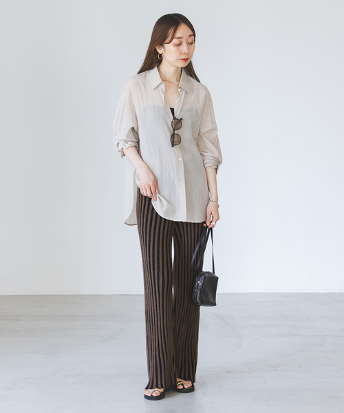Noble(ノーブル)の「《別注カラー》PROVOKE/プロヴォーク loopyarn stripe pants(その他パンツ・レディース・ベージュ/ブラウン・FREE)」の6枚目の写真