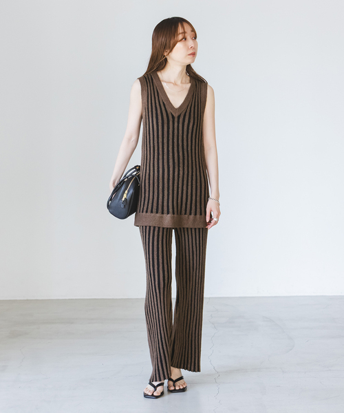 Noble(ノーブル)の「《別注カラー》PROVOKE/プロヴォーク loopyarn stripe pants(その他パンツ・レディース・ベージュ/ブラウン・FREE)」の8枚目の写真