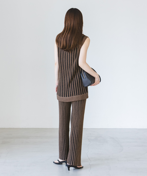 Noble(ノーブル)の「《別注カラー》PROVOKE/プロヴォーク loopyarn stripe pants(その他パンツ・レディース・ベージュ/ブラウン・FREE)」の9枚目の写真