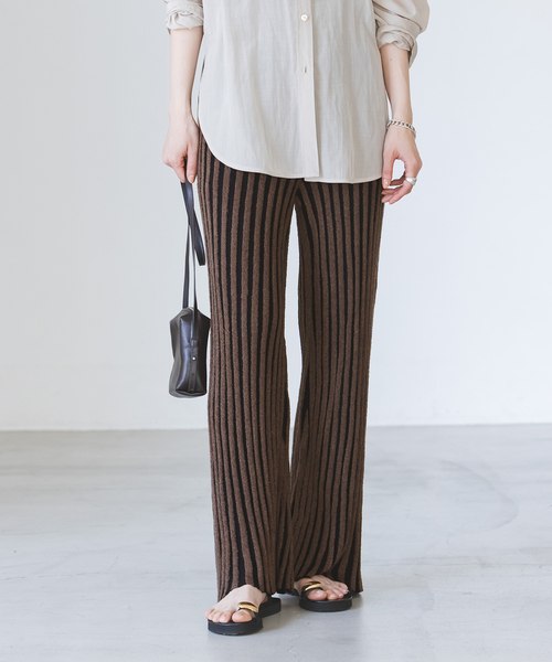 Noble(ノーブル)の「《別注カラー》PROVOKE/プロヴォーク loopyarn stripe pants(その他パンツ・レディース・ベージュ/ブラウン・FREE)」の10枚目の写真