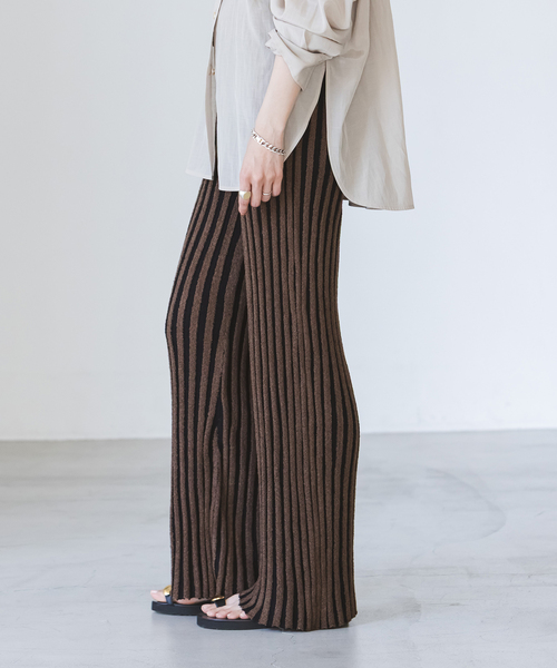 Noble(ノーブル)の「《別注カラー》PROVOKE/プロヴォーク loopyarn stripe pants(その他パンツ・レディース・ベージュ/ブラウン・FREE)」の11枚目の写真