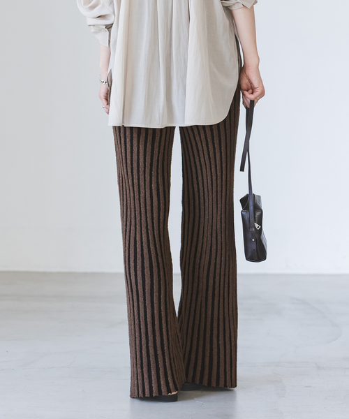Noble(ノーブル)の「《別注カラー》PROVOKE/プロヴォーク loopyarn stripe pants(その他パンツ・レディース・ベージュ/ブラウン・FREE)」の12枚目の写真