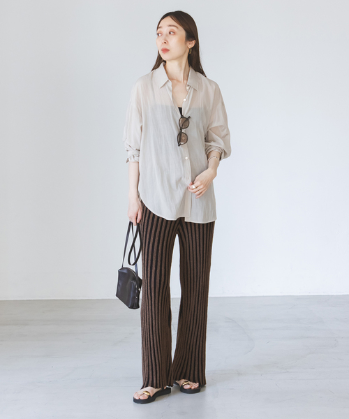 Noble(ノーブル)の「《別注カラー》PROVOKE/プロヴォーク loopyarn stripe pants(その他パンツ・レディース・ベージュ/ブラウン・FREE)」の13枚目の写真