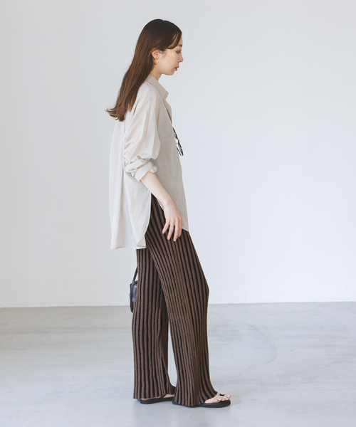 Noble(ノーブル)の「《別注カラー》PROVOKE/プロヴォーク loopyarn stripe pants(その他パンツ・レディース・ベージュ/ブラウン・FREE)」の14枚目の写真