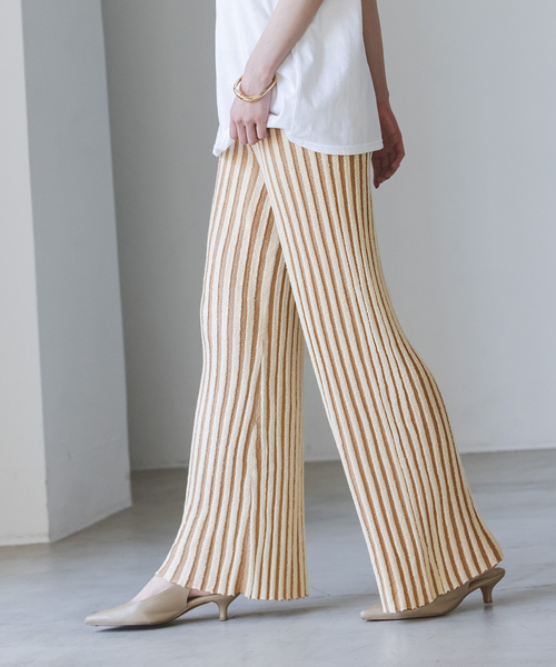 Noble(ノーブル)の「《別注カラー》PROVOKE/プロヴォーク loopyarn stripe pants(その他パンツ・レディース・ベージュ/ブラウン・FREE)」の16枚目の写真