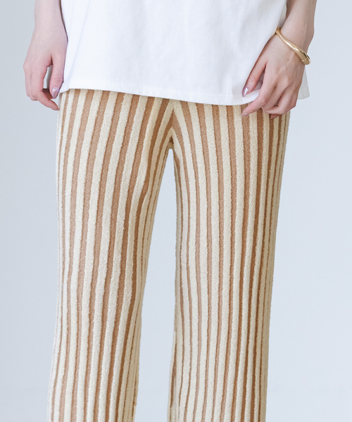 Noble(ノーブル)の「《別注カラー》PROVOKE/プロヴォーク loopyarn stripe pants(その他パンツ・レディース・ベージュ/ブラウン・FREE)」の18枚目の写真