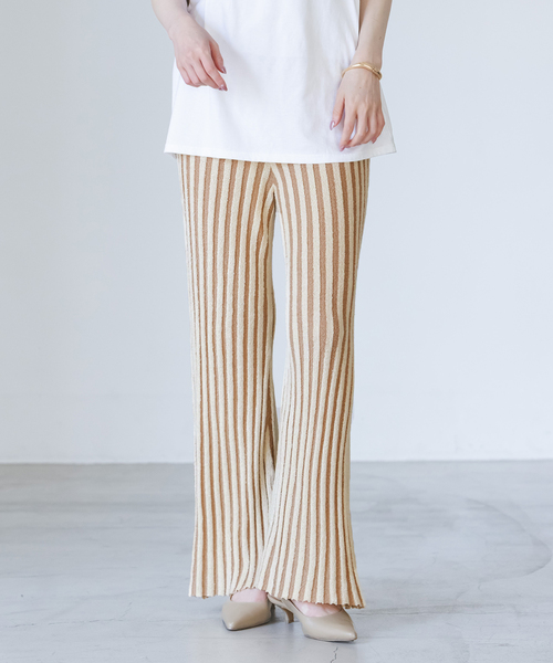 Noble(ノーブル)の「《別注カラー》PROVOKE/プロヴォーク loopyarn stripe pants(その他パンツ・レディース・ベージュ/ブラウン・FREE)」の21枚目の写真