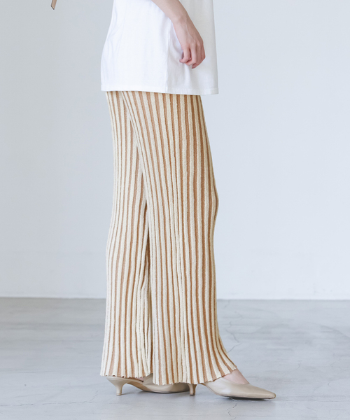 Noble(ノーブル)の「《別注カラー》PROVOKE/プロヴォーク loopyarn stripe pants(その他パンツ・レディース・ベージュ/ブラウン・FREE)」の22枚目の写真
