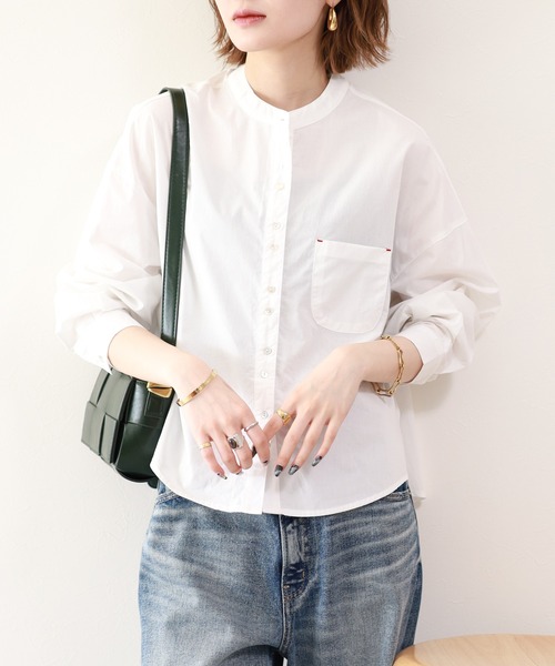 FUNALIVE(ファンアライブ)の「【MAKITO】 バンドカラー長袖シャツ(シャツ/ブラウス・レディース・ベージュ/オフホワイト/サックスブルー/ネイビー・FREE)」の7枚目の写真
