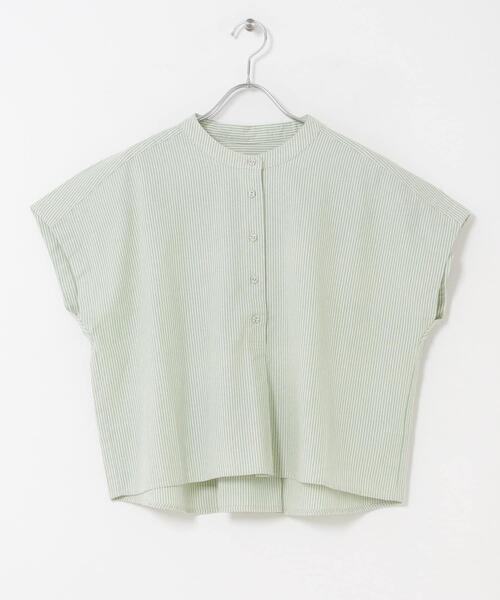 URBAN RESEARCH DOORS(アーバンリサーチドアーズ)の「ストライプクロップドブラウス(シャツ/ブラウス・レディース・ミント/ブラック/ブルー・FREE)」の17枚目の写真