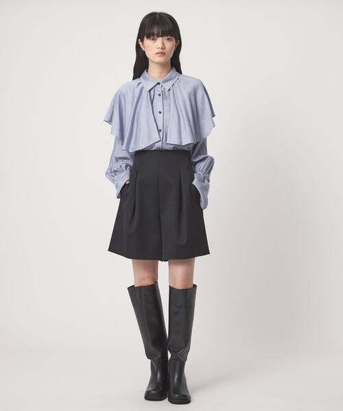 EMMEL REFINES(エメルリファインズ)の「<EMMEL REFINES>EM ケープフリル ロングスリーブ シャツ(シャツ/ブラウス・レディース・ブラック/ライトブルー/ベージュ・FREE)」の17枚目の写真