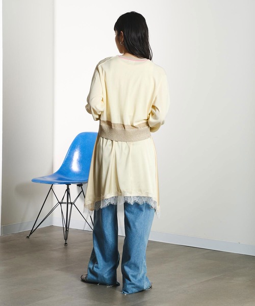 ROSE BUD(ローズバッド)の「LACE HEM SATIN SKIRT(スカート・レディース・ブラウン/ライトイエロー・ONE SIZE)」の7枚目の写真