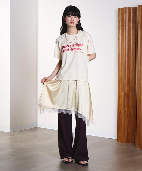 ROSE BUD(ローズバッド)の「LACE HEM SATIN SKIRT(スカート・レディース・ブラウン/ライトイエロー・ONE SIZE)」の16枚目の写真