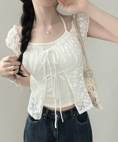 AVYL(アヴィル)の「フロントリボンギャザーオフショルブラウス(シャツ/ブラウス・レディース・ホワイト/ブラック・M)」の11枚目の写真