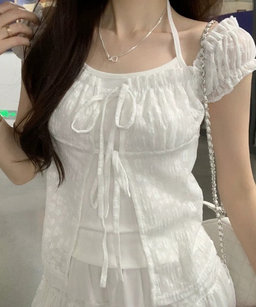 AVYL(アヴィル)の「フロントリボンギャザーオフショルブラウス(シャツ/ブラウス・レディース・ホワイト/ブラック・M)」の13枚目の写真