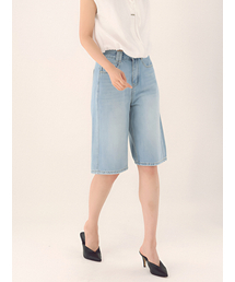 Fluid Denim Bermuda Pants