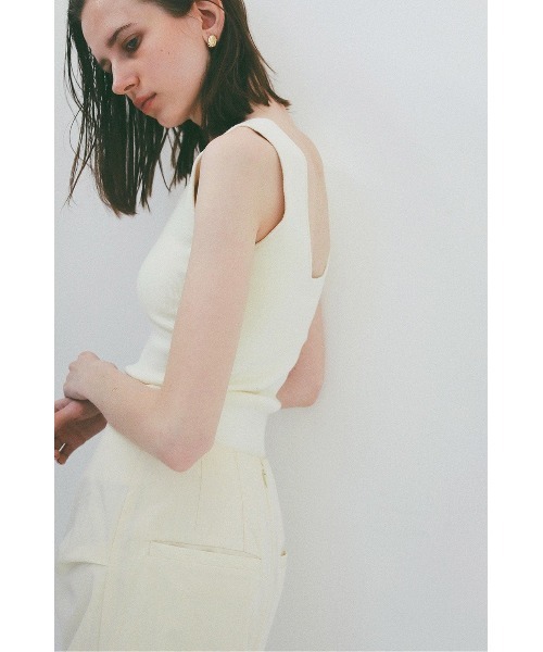 CLANE(クラネ)の「SQUARE TANK KNIT TOPS 10106-2313(ニット/セーター・メンズ・ブラック/ホワイト・2)」の6枚目の写真