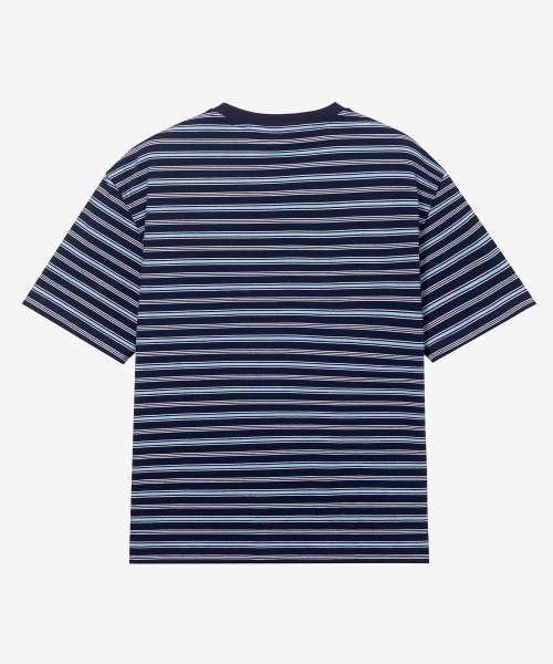 MINDBRIDGE（マインドブリッジ）の「[ON]マルチストライプクロップ半袖Tシャツ - 2カラー（Tシャツ/カットソー・メンズ・ネイビー/グレー・100/110/95/105）」の11枚目の写真