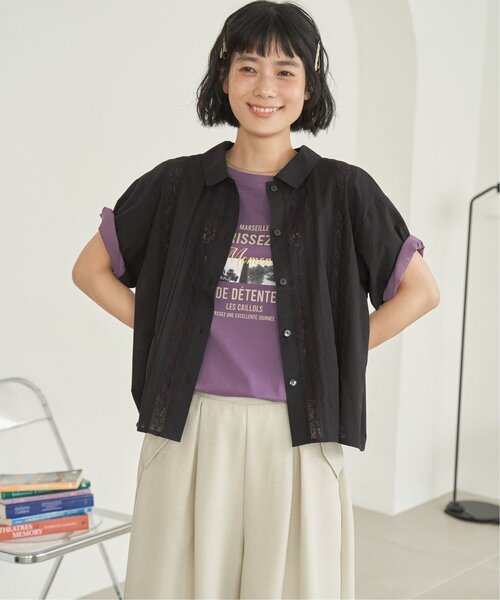 LBC(エルビーシー)の「レース切り替えピンタックシャツ(シャツ/ブラウス・レディース・ネイビー/ブラック/ホワイト・M)」の20枚目の写真