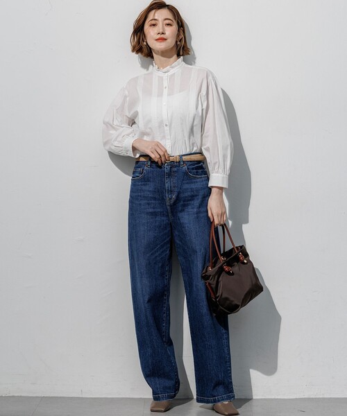 23区 S(ニジュウサンクチイサイサイズ)の「コットンボイル フリルカラー ブラウス(シャツ/ブラウス・レディース・ホワイト系・32)」の5枚目の写真