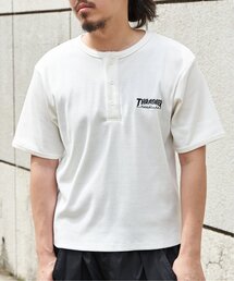 【THRASHER ／スラッシャー】 リブヘンリーネックTシャツ