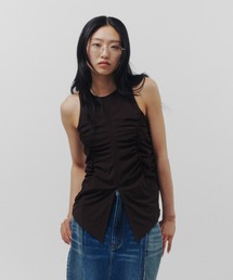 BACK CUTOUT GATHERED TANK / バック カットアウト ギャザード タンク