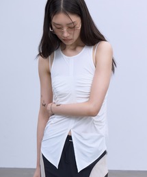 THINGS THAT MATTER | BACK CUTOUT GATHERED TANK / バック カットアウト ギャザード タンク(タンクトップ)