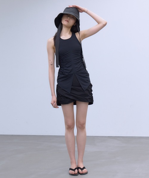 THINGS THAT MATTER(シングス ザット マター)の「BACK CUTOUT GATHERED TANK / バック カットアウト ギャザード タンク(タンクトップ・レディース・ブラック/ホワイト/ブラウン・FREE)」の16枚目の写真