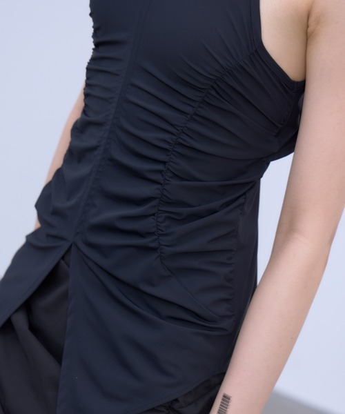 THINGS THAT MATTER(シングス ザット マター)の「BACK CUTOUT GATHERED TANK / バック カットアウト ギャザード タンク(タンクトップ・レディース・ブラック/ホワイト/ブラウン・FREE)」の12枚目の写真