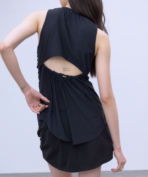 THINGS THAT MATTER(シングス ザット マター)の「BACK CUTOUT GATHERED TANK / バック カットアウト ギャザード タンク(タンクトップ・レディース・ブラック/ホワイト/ブラウン・FREE)」の20枚目の写真