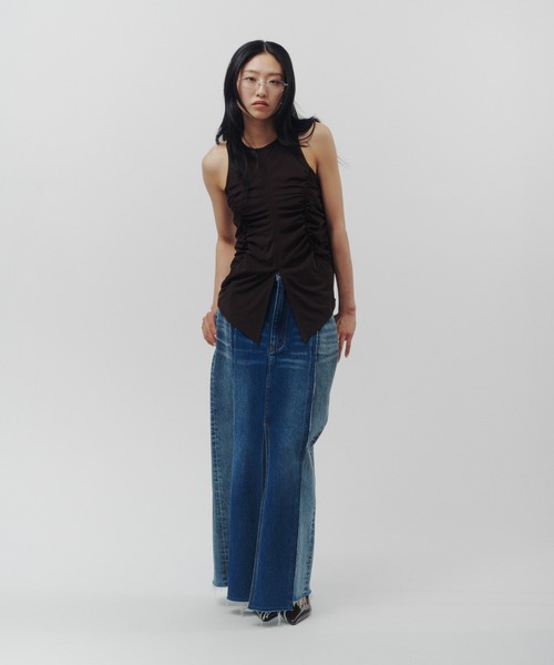 THINGS THAT MATTER(シングス ザット マター)の「BACK CUTOUT GATHERED TANK / バック カットアウト ギャザード タンク(タンクトップ・レディース・ブラック/ホワイト/ブラウン・FREE)」の22枚目の写真