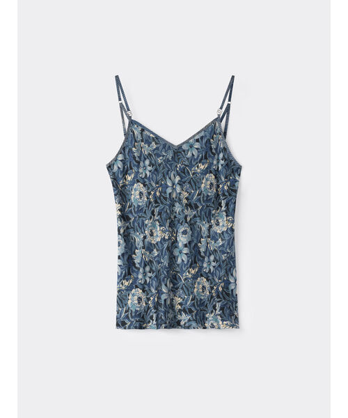 Intimissimi（インティミッシミ）の「“Fanciful Flowers” プリント ビスコースサテン トップス（キャミソール・レディース・インディゴブルー・S/M/L）」の5枚目の写真