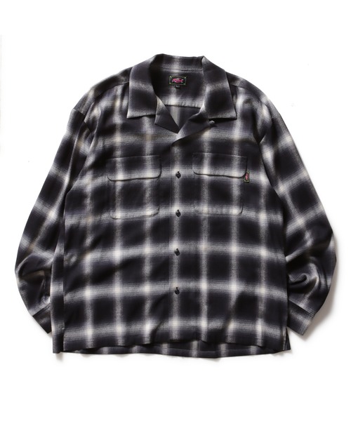 ROTAR(ローター)の「Shaggy Ombre Open Collar Shirt(シャツ/ブラウス・メンズ・レッド/ブルー/ブラック・MEDIUM/X-LARGE/LARGE)」の1枚目の写真