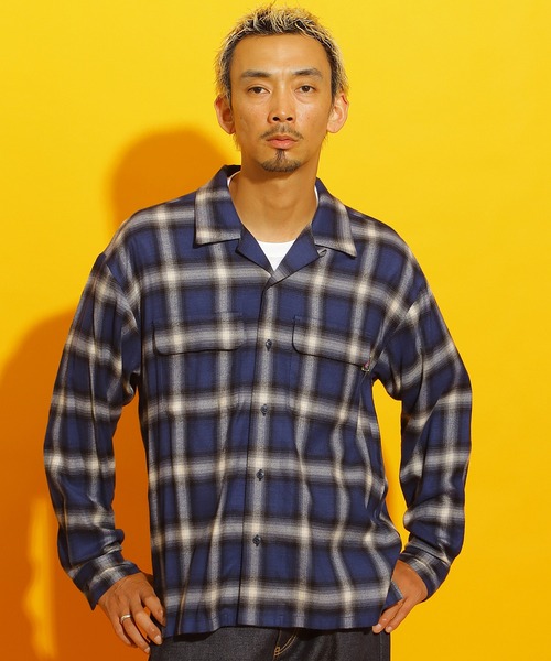 ROTAR(ローター)の「Shaggy Ombre Open Collar Shirt(シャツ/ブラウス・メンズ・レッド/ブルー/ブラック・MEDIUM/X-LARGE/LARGE)」の4枚目の写真