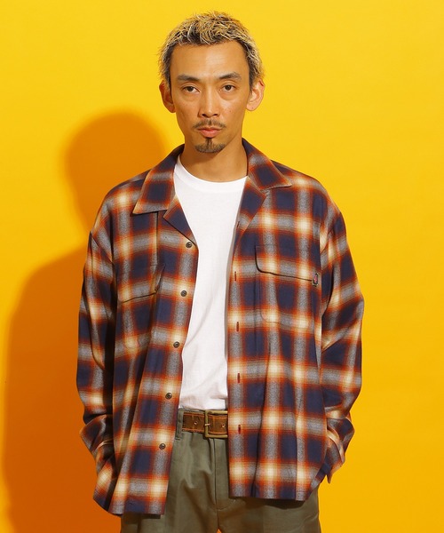 ROTAR(ローター)の「Shaggy Ombre Open Collar Shirt(シャツ/ブラウス・メンズ・レッド/ブルー/ブラック・MEDIUM/X-LARGE/LARGE)」の7枚目の写真