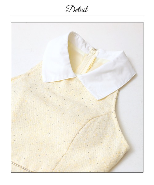 DAZZY(デイジー)の「アメスリビジューツイードAラインミニ丈キャバドレス(ドレス・レディース・アイボリー・M/S/XS)」の12枚目の写真