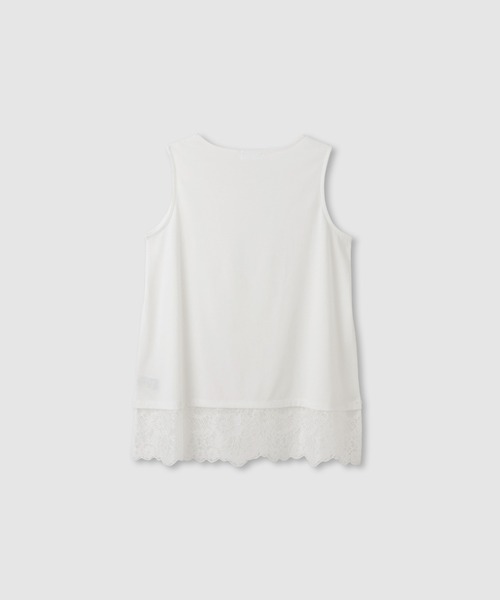 NAVY(ネイビー)の「【SARARI/サラリ】接触冷感 UVカット スクエア ネック裾レース タンクトップ(タンクトップ・レディース・ブラック/ブラウン/グレー/オフホワイト・XL/M/L)」の5枚目の写真