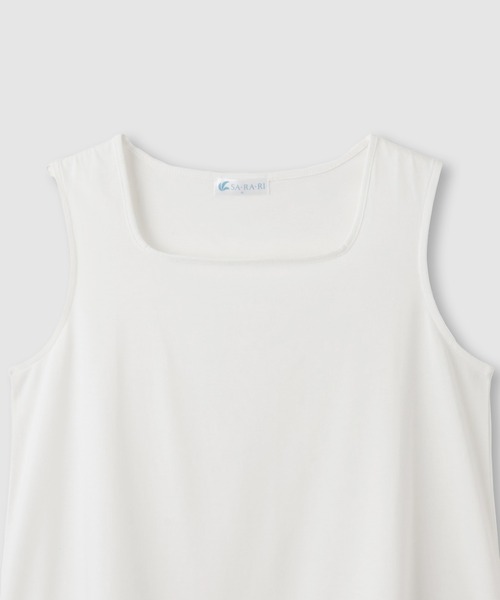 NAVY(ネイビー)の「【SARARI/サラリ】接触冷感 UVカット スクエア ネック裾レース タンクトップ(タンクトップ・レディース・ブラック/ブラウン/グレー/オフホワイト・XL/M/L)」の6枚目の写真