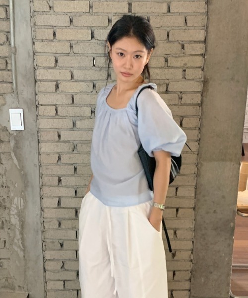 FAVORITO(ファヴォリート)の「ボートネックパフスリーブトップス(シャツ/ブラウス・レディース・ホワイト/ピンク/ブルー・F)」の12枚目の写真
